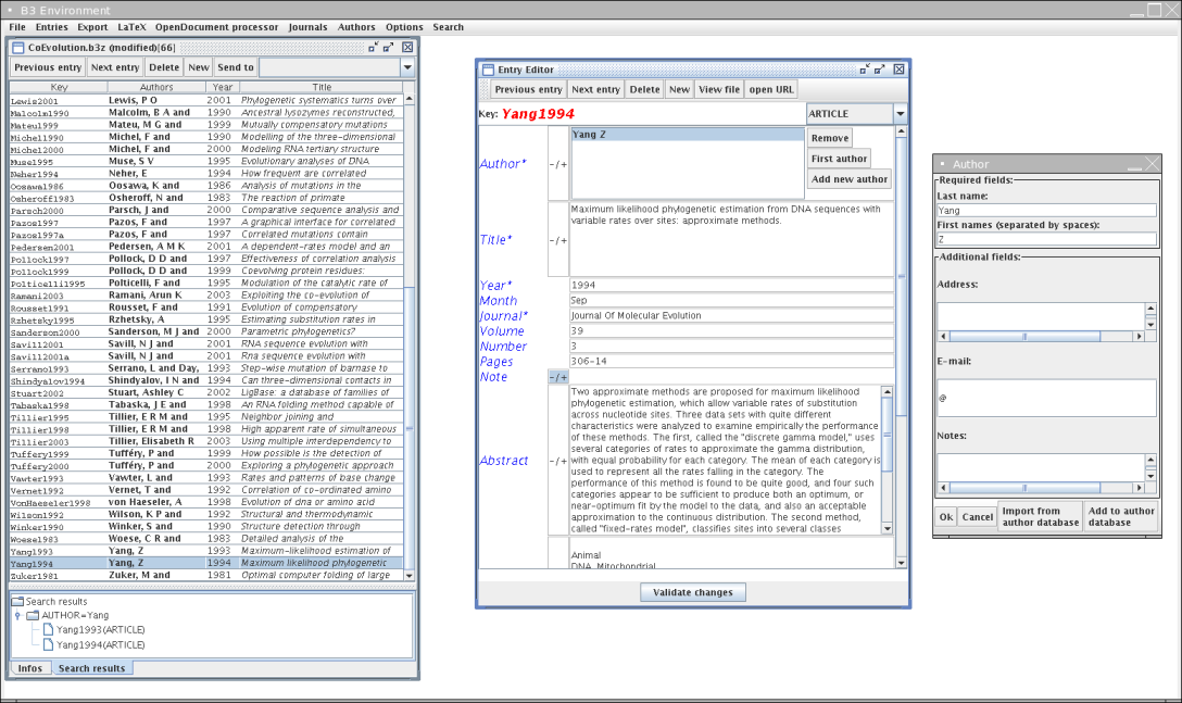 Database and Entry Editor