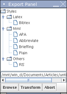 Export panel