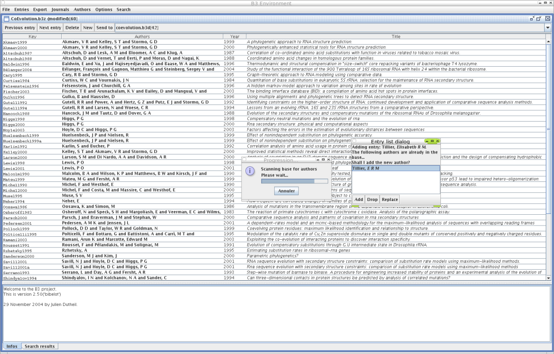 Scanning a database